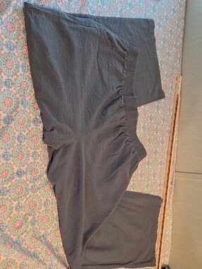 Source Unknown Black Wide-Leg Cotton Capri